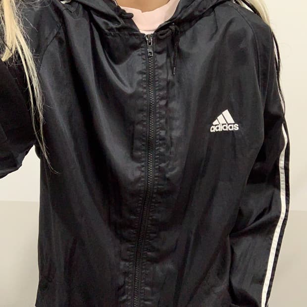 (빈티지)Adidas 아디다스 올드스쿨 삼선 후드 윈드브레이커
