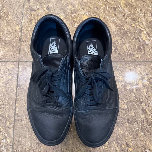 반스 올드스쿨 올블랙 레더 290