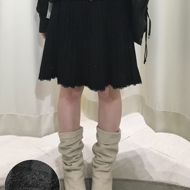 lace pleats skirt