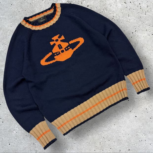 [M] 비비안웨스트우드 빅로고 오렌지 니트 B949