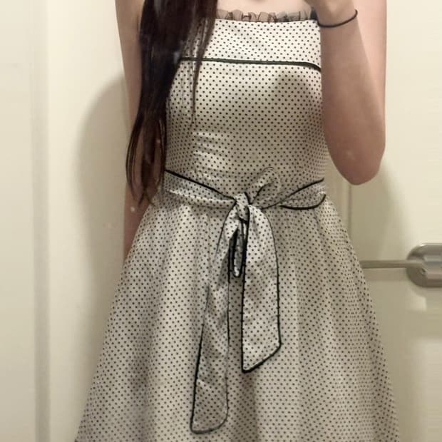 화이트 도트 원피스(일본빈티지)