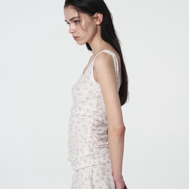 Settleformoon Layered shirring one piece