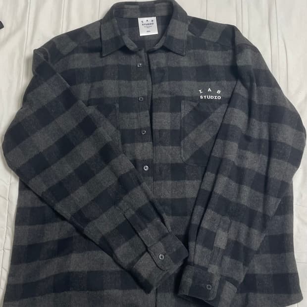 XXL 아이앱 스튜디오 깅엄 체크 셔츠 블랙 화이트