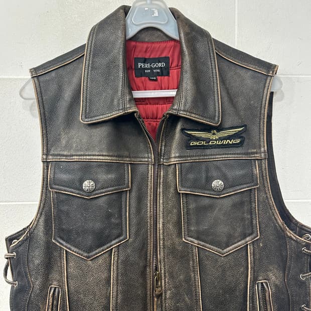 골드윙 가죽 조끼