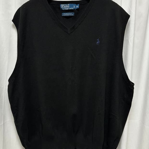 no.154 폴로 랄프로렌 블랙 피마코튼니트 조끼 XXL