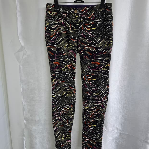 베네통 패턴 슬림핏 여성 바지 (1814)