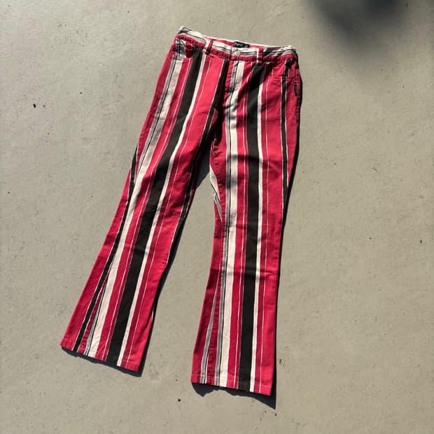 Agnès b. 아네스베 스트라이프 플레어 팬츠