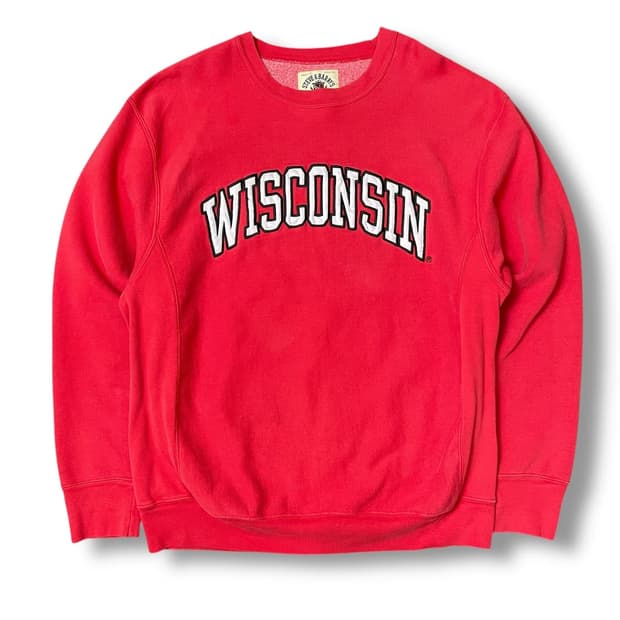 빈티지 레드 기모 맨투맨 M