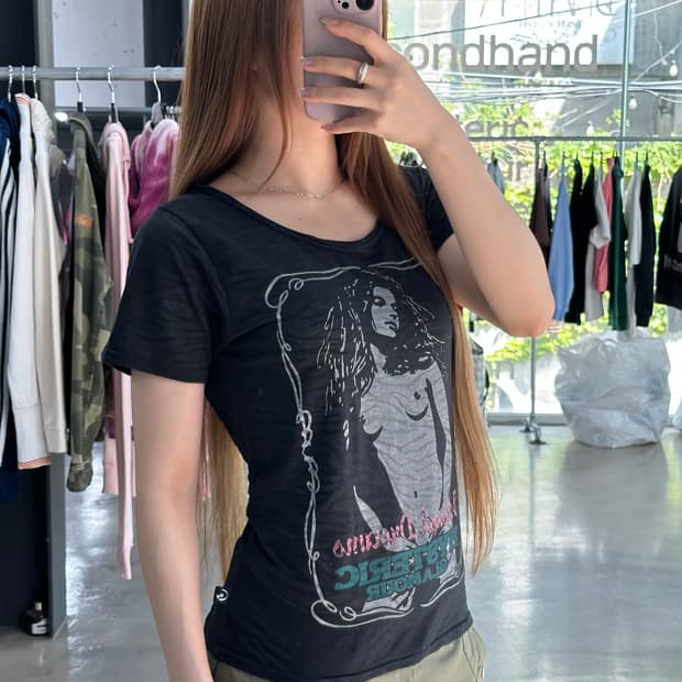 히스테릭글래머 히스걸 지브라 반팔티