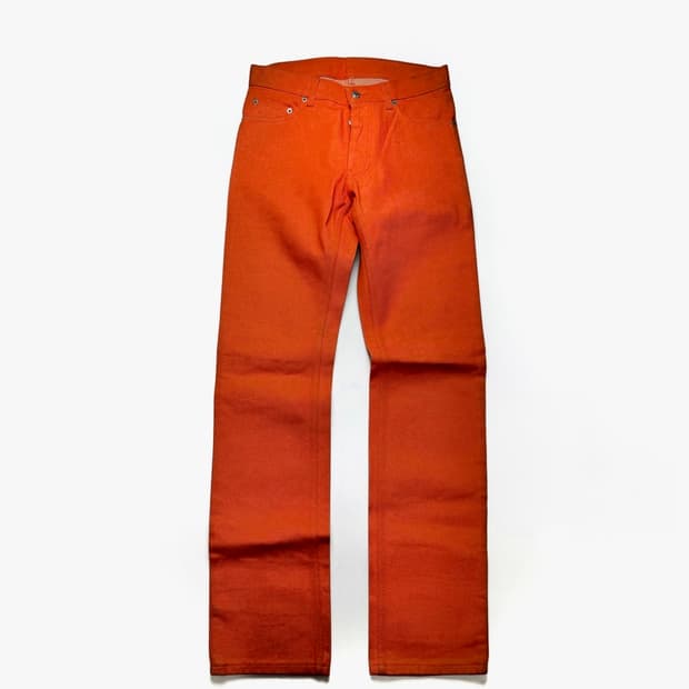 Helmut Lang Safety Orange Raw Denim