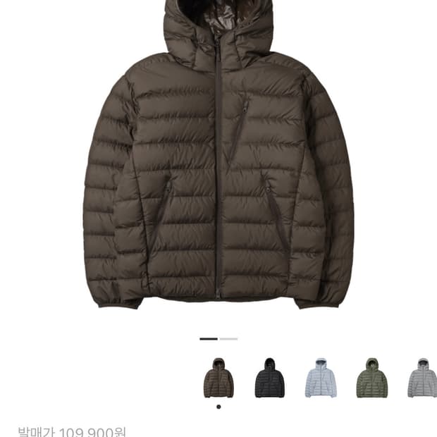 [L] 무신사 스탠다드 시티 레저 후드 라이트 다운 자켓 브라운