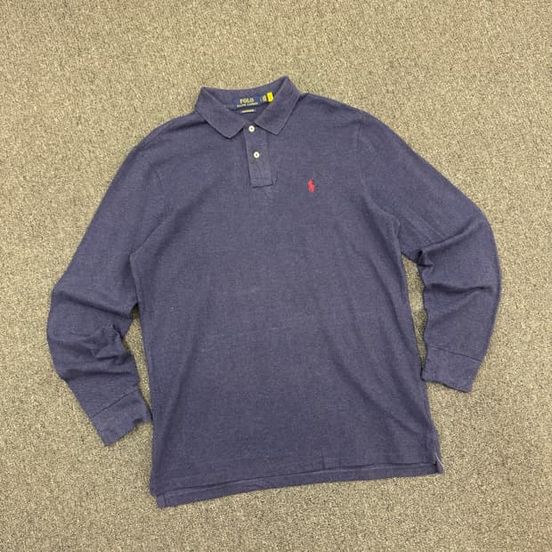 L)폴로 랄프로렌 빈티지 네이비 롱슬리브 카라티
