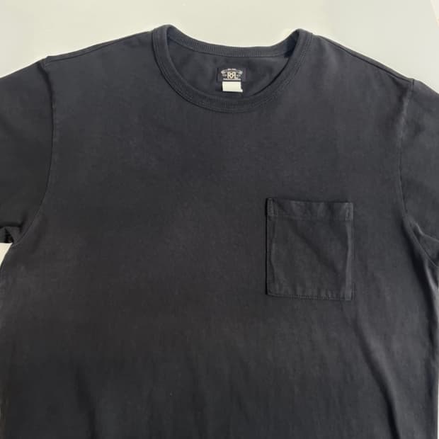 RRL 더블알엘 가먼트워싱 포켓티 블랙 / m