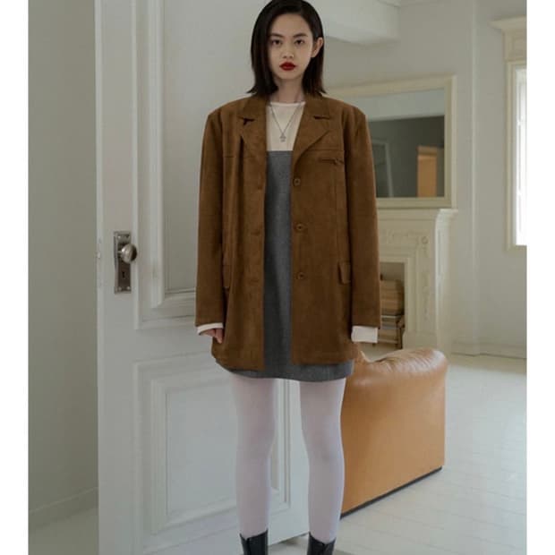 오버듀플레어 스웨이드자켓