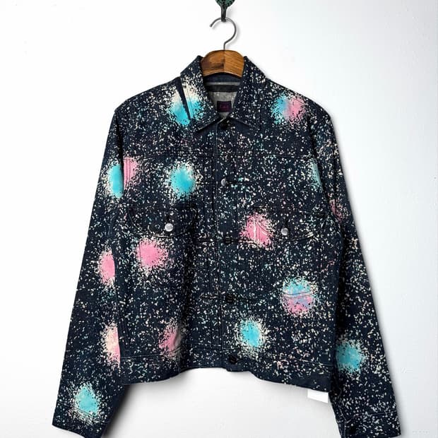 이세이 미야케 x Lee 2004AW 페엔트 스플래터 데님 자켓