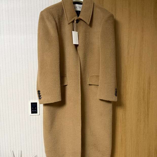 렉토 라마 울 블렌드 발마칸 코트 오커 M