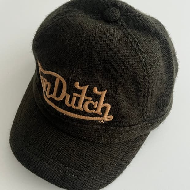 본더치 빈티지 니트 볼캡 카키