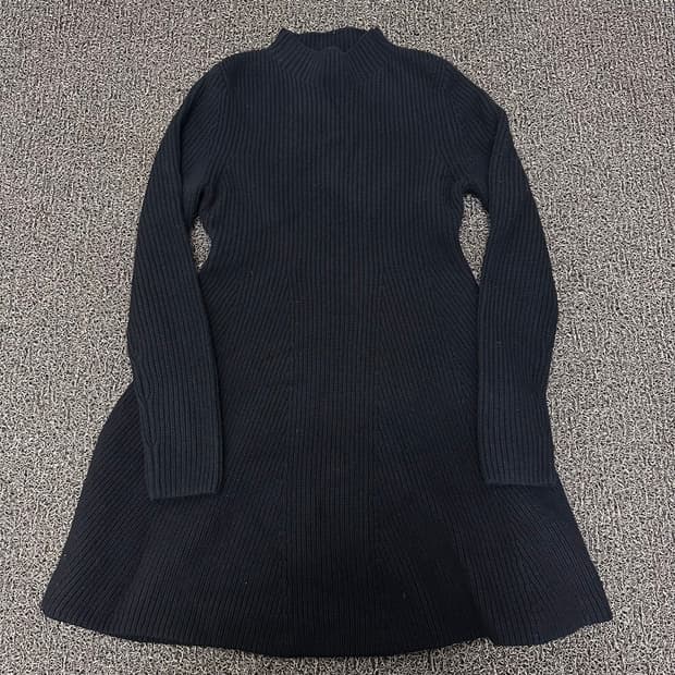 COS 코스 여성 니트 골지 롱 원피스 블랙 S