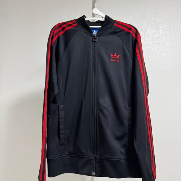 아디다스 블랙/레드 오리리널 져지 100