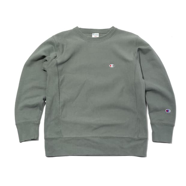 CHAMPION 세이지 그린 컬러 리버스 위브 맨투맨