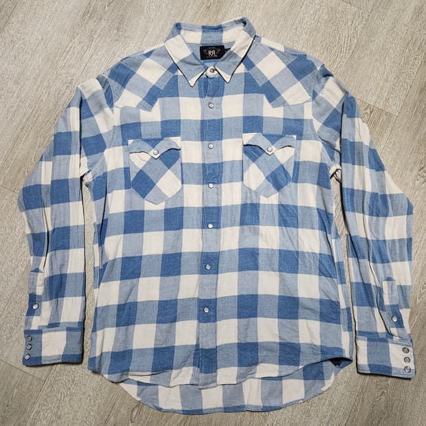 Rrl 플래드 트윌 웨스턴 셔츠 XL