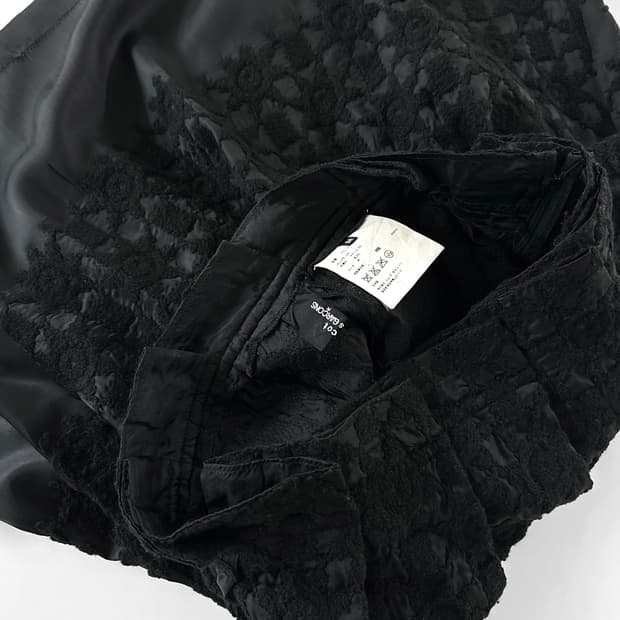 2001 AD 트리콧 꼼데 가르송 플로럴 레이스 플리츠 스커트