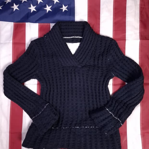 오리지날 마르지엘라 X H&M 브이넥 꽈배기 니트