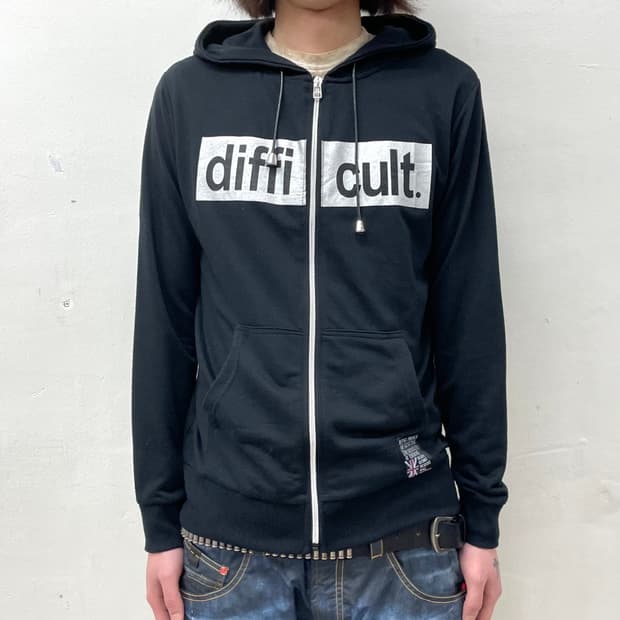 difficult silver lace hooded zip-up 