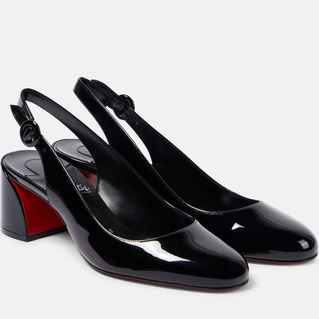 크리스찬 루부탱 So Jane 55 페이턴트 레더 슬링백 펌프스