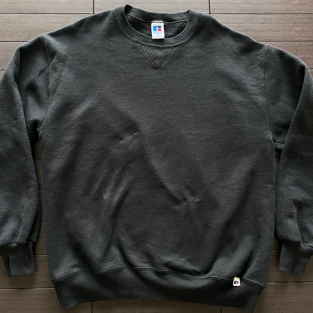 (XL) 90s 빈티지 러셀 스웻셔츠 블랙 USA