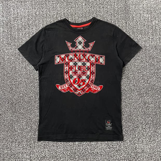 빈티지9. FUBU 후부 로고 프린트 반팔 티셔츠 반소매