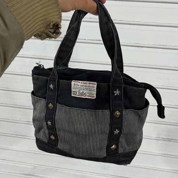 vtg stud tote bag