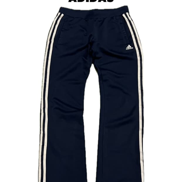 (90) 아디다스 우먼스 삼선 트랙 팬츠 네이비