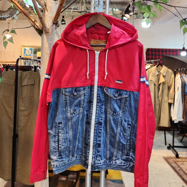 남,여 프리)LEVIS 리바이스 후드 믹스 데님 자켓