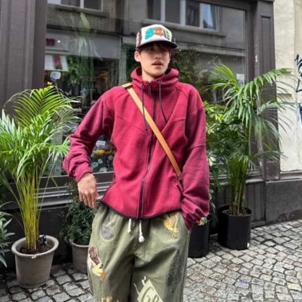 나이키 빈티지 희귀 라이즈 소희 테크팩 버건디 레드 와인 후드집업 L