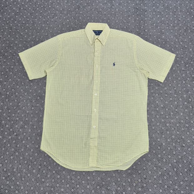 [S] 폴로 박스핏 블레이크 라이트그린 체크셔츠-503