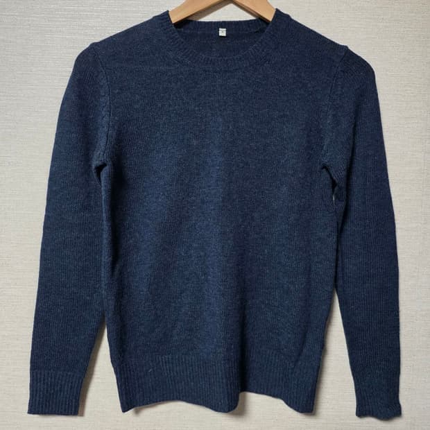 Muji 무지 무인양품 네이비 울 100% 니트