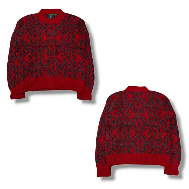 빈티지 패턴 울 핸드니트 s08592