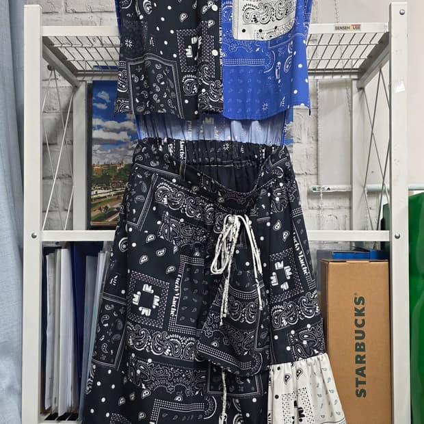 럭키마르쉐 나시 민소매 원피스 S 55 페이즐리 롱원피스 WM81