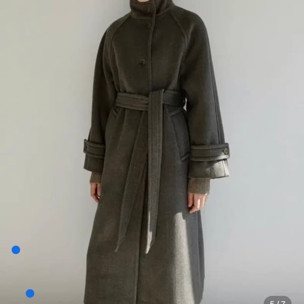 모한 TOW HIGH NECK HERRINGBONE WOOL COAT
