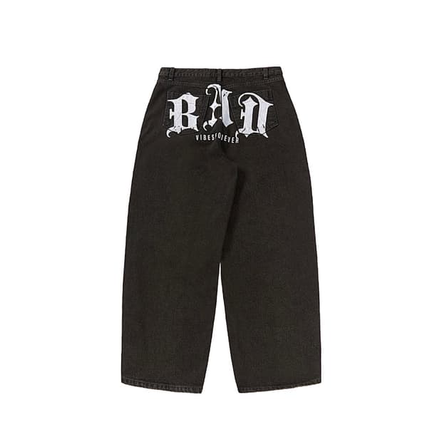 (1회착 택포가격) 베리드얼라이브 BA BAD 데님 팬츠 블랙 L