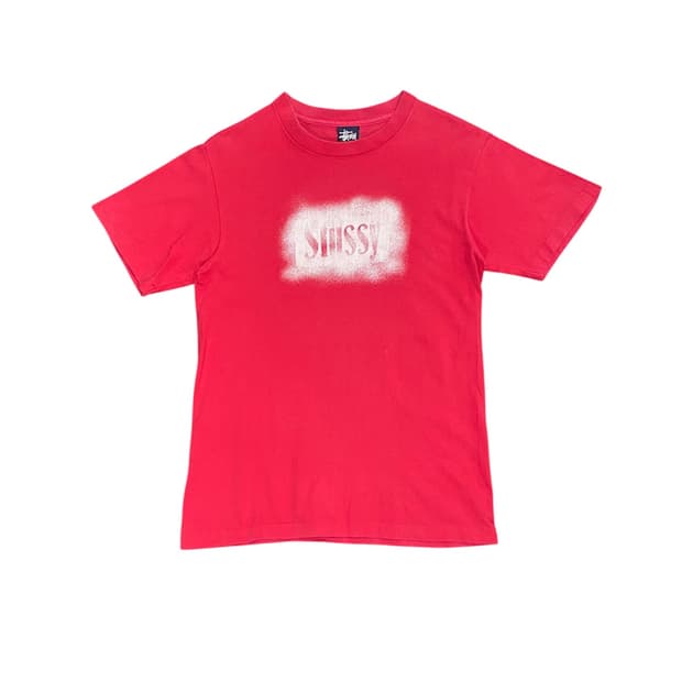 Stussy 스프레이 로고 반팔티셔츠