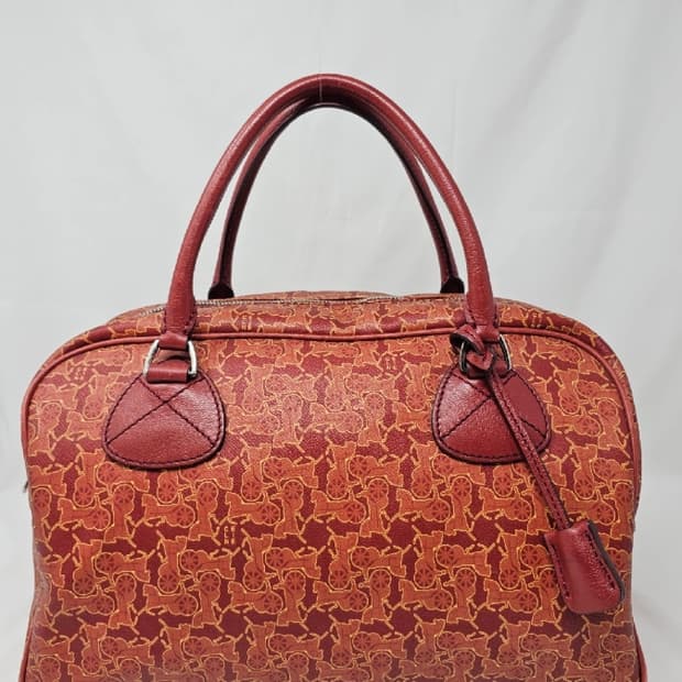 셀린느 마차 패턴 보스턴백 레드