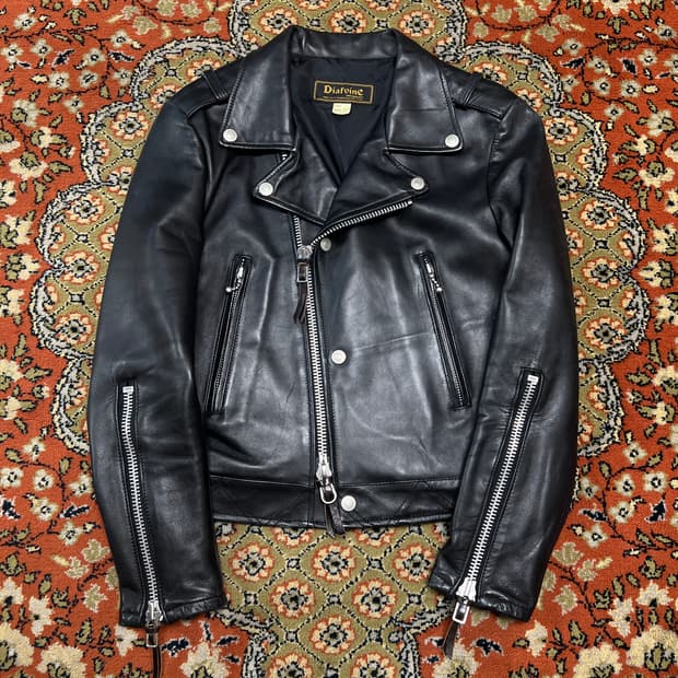[36] 디아프바인 램스킨 죠니 더블 라이더자켓 블랙