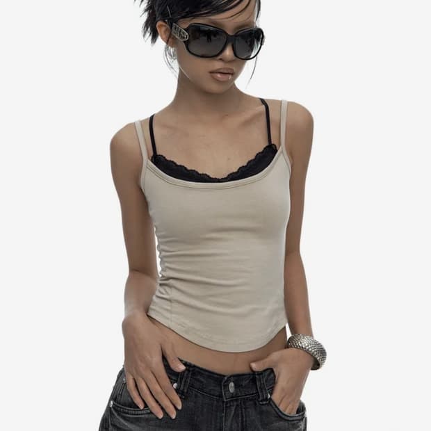 카시코 Nessa Lace Top Beige