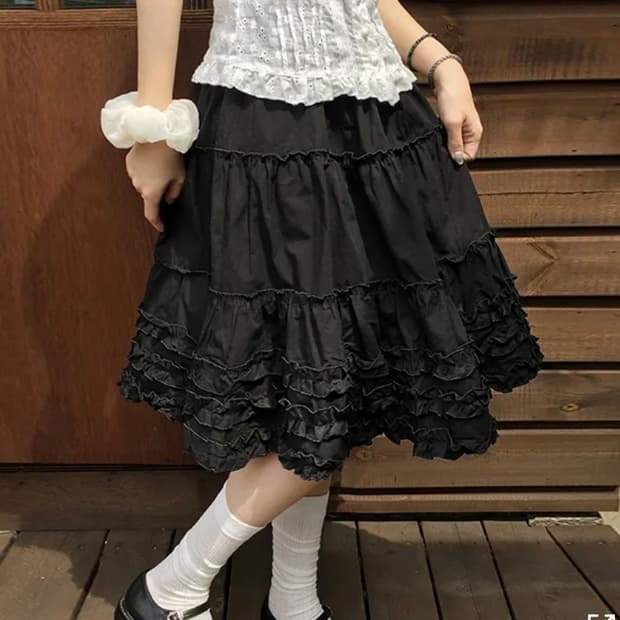 빈티지 블랙 스커트 