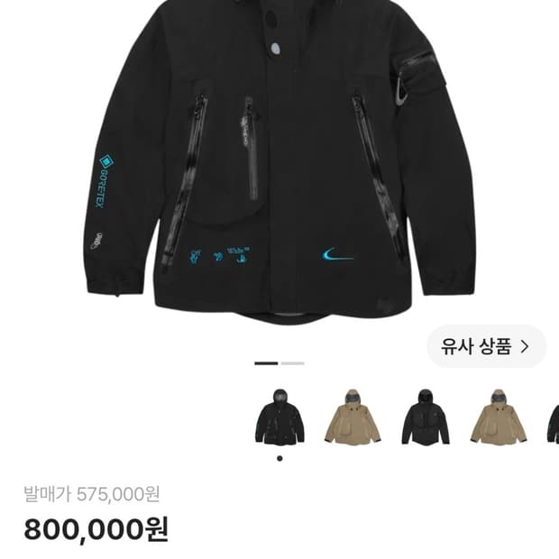 나이키x오프화이트 고어텍스 자켓 아시아 L