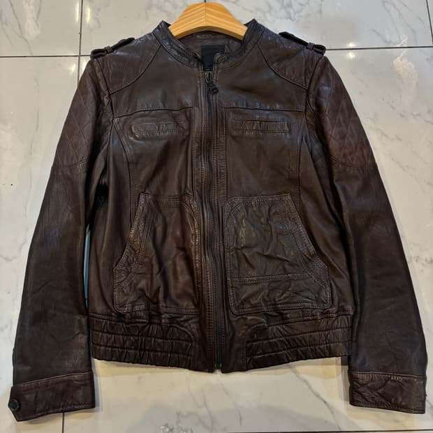 빈티지 브라운 양가죽자켓 lambskin 00’s 락시크 y2k