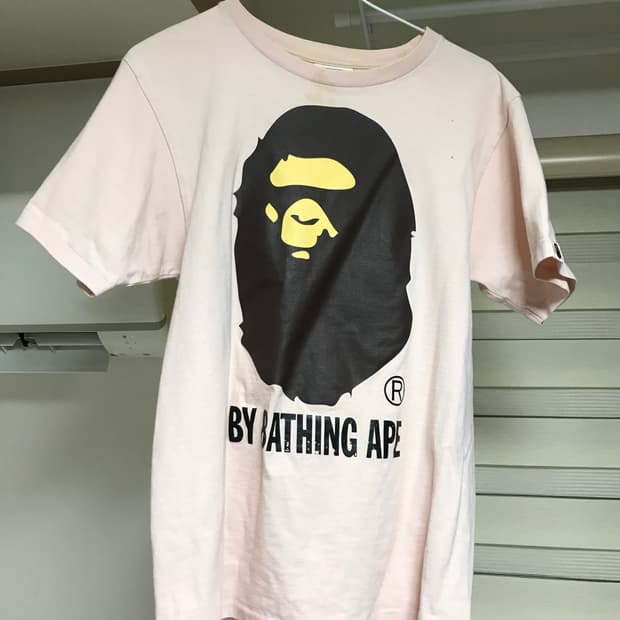 베이프 베이비핑크 반팔티 S