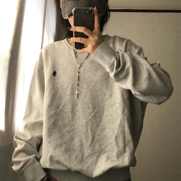 폴로 라이트그레이 맨투맨